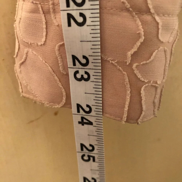 Ann Taylor Womens Pink Textured Long Sleeve Button-Down Blouse Top Size 0 - Picture 9 of 15